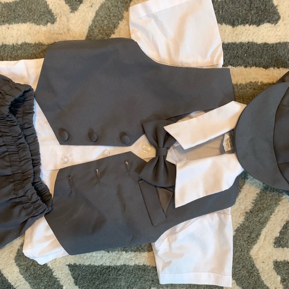 12-18M 5pc Formal shorts suit w hat & bow tie - Picture 4 of 8
